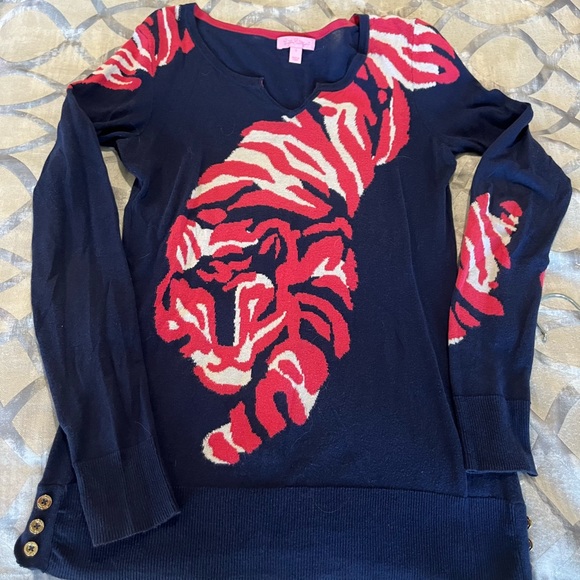 Lily Pulitzer tiger knit sweater - Picture 2 of 6